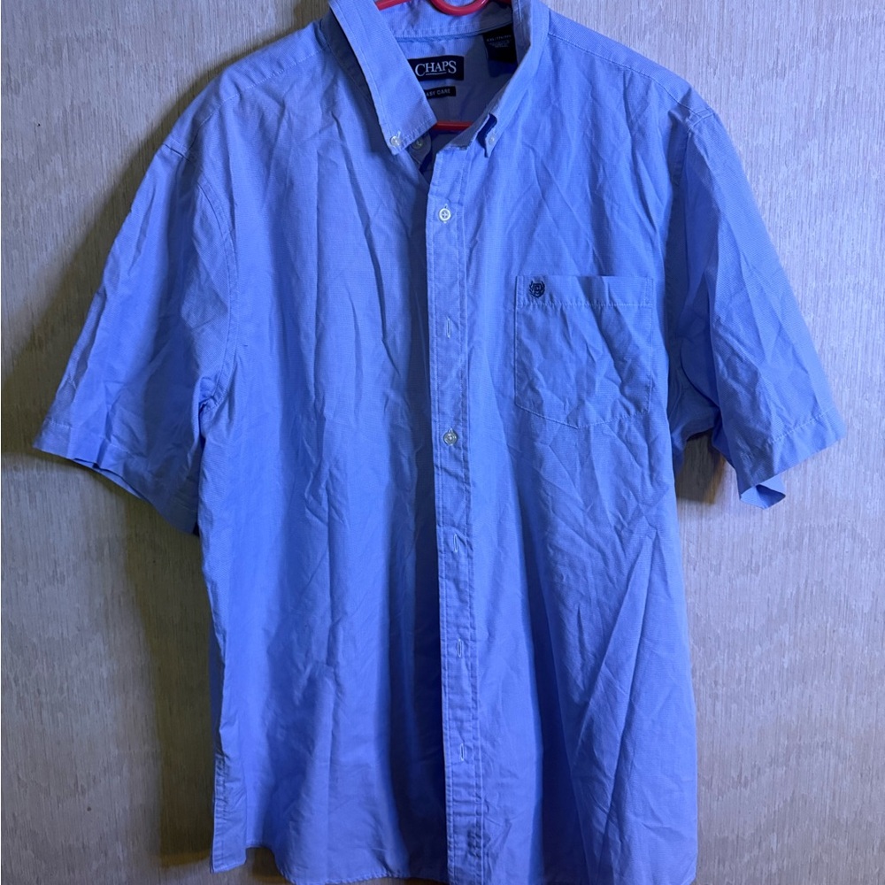 Chaps Blue Casual Button Down Shirt